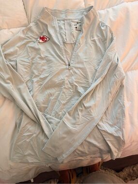 Nike Light Gray Kansas City Chiefs Quarter-Zip Pullover
